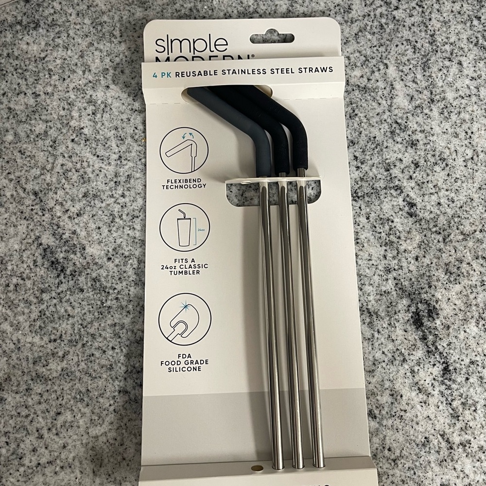 Reusable Stainless Steel Straw Set